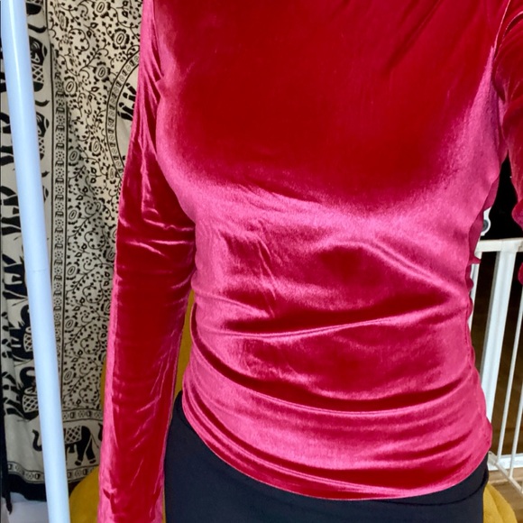 HOT PINK Turtleneck Blouse - Picture 5 of 6